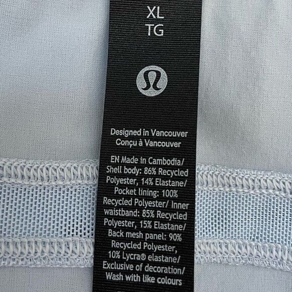 LULULEMON Pace Breaker Shorts Men XL Pale Blue NEW 5" Inseam - Picture 10 of 11